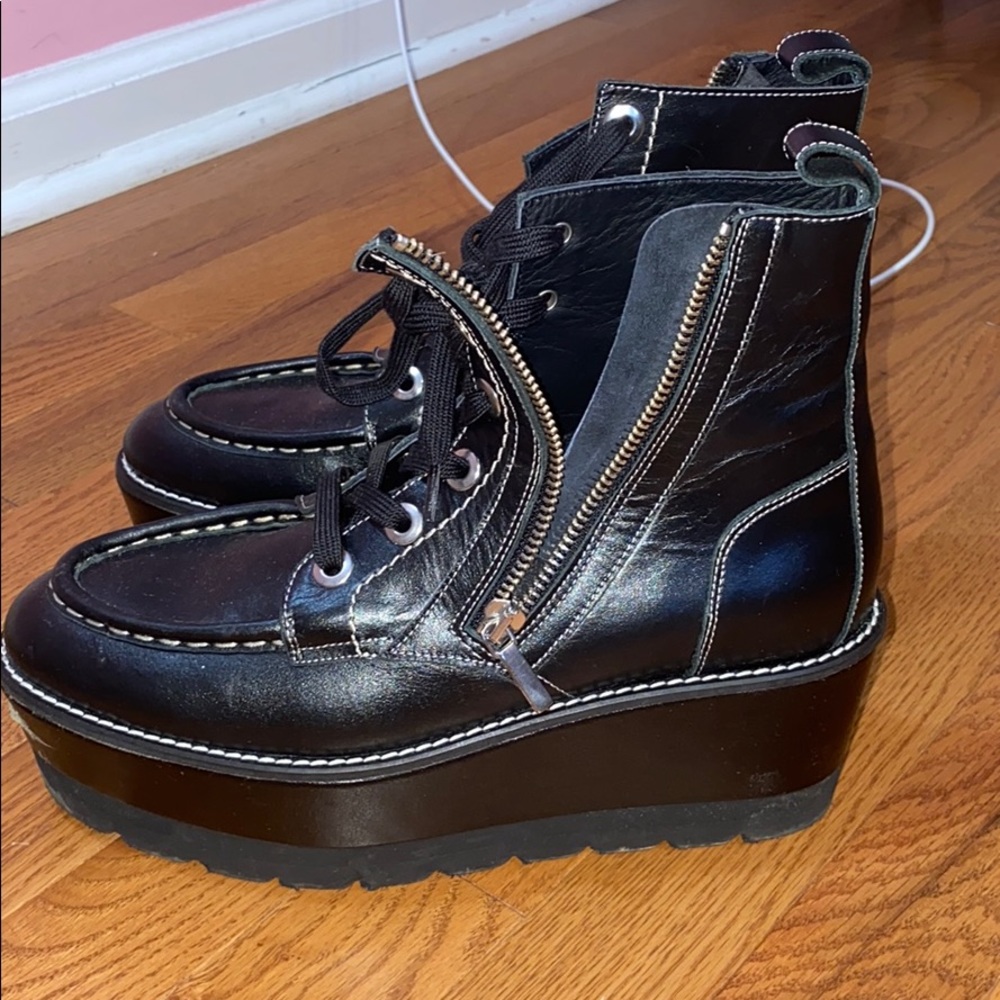 Free People Black Platform Boots